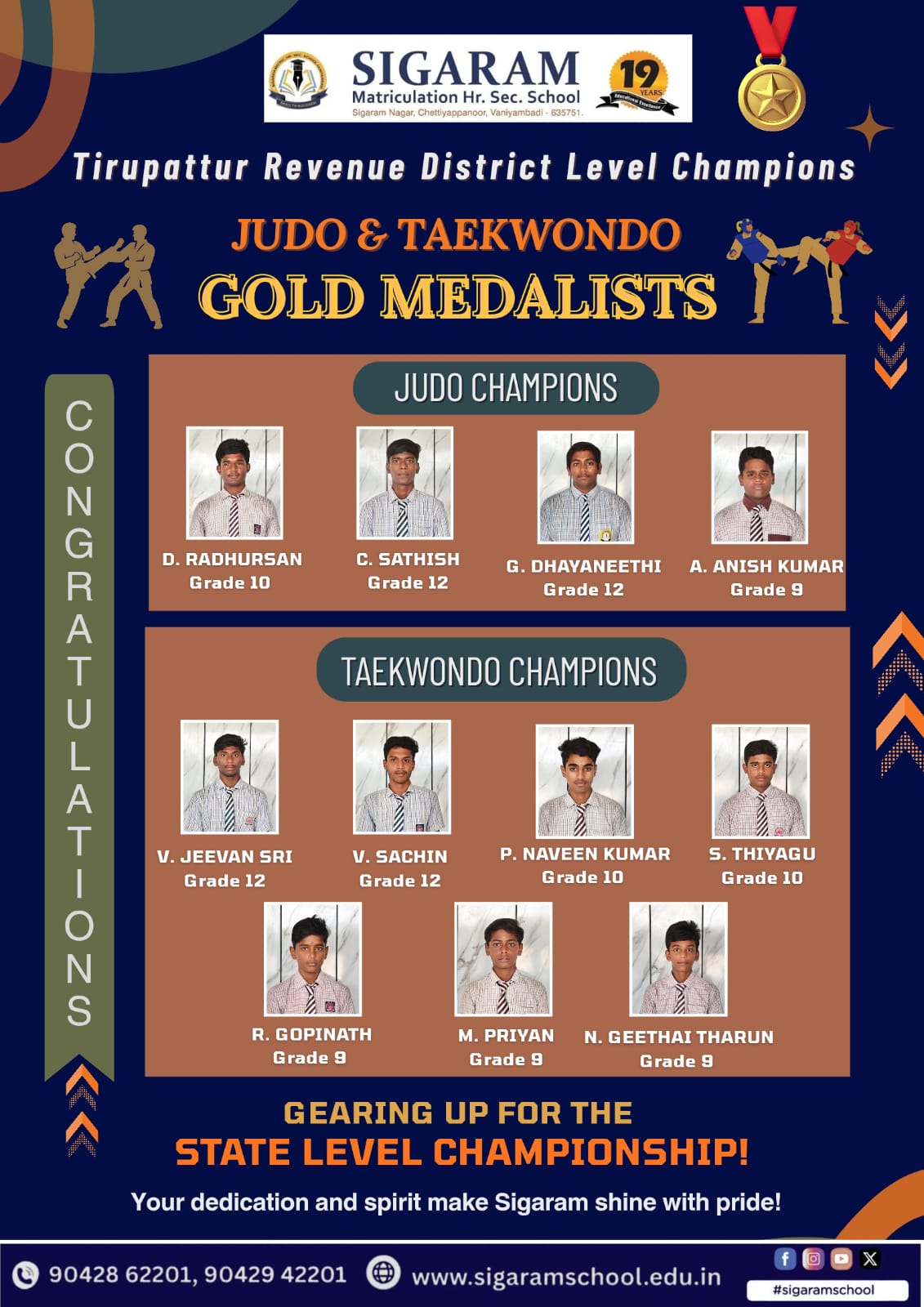 GOLD GLORY IN JUDO AND TAEKWONDO